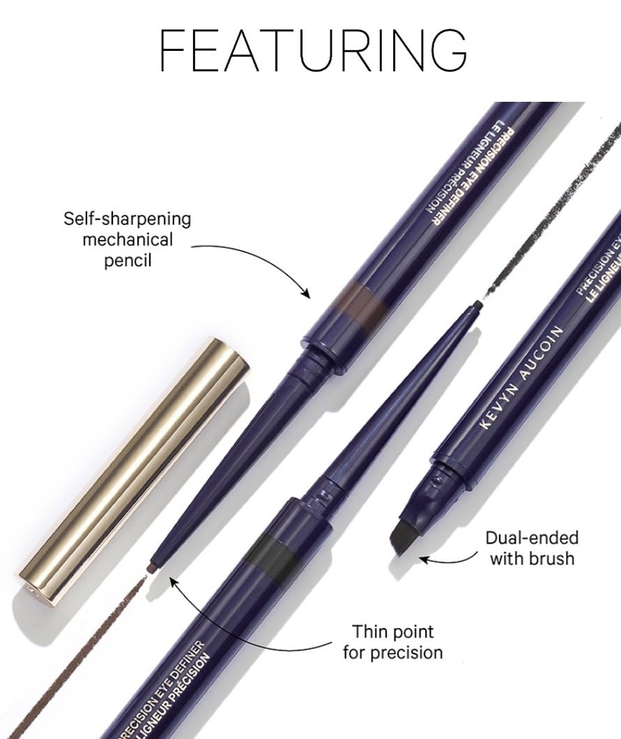 Kevyn Aucoin Precision Eye Definer + brush, black (kohl) color: Eyeliner pencil, self-sharpening, smudge-free. Easy precise application. 12-hour… Beauty & Personal Care Kevyn Aucoin