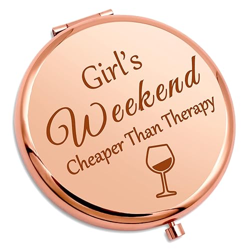 Girls Weekend Gift for Girls Getaway Compact Makeup Mirror Friendship Present Trip Gift for Teens Sister Best Friend Daughter Bachelorette Party Beauty & Personal Care Gevody
