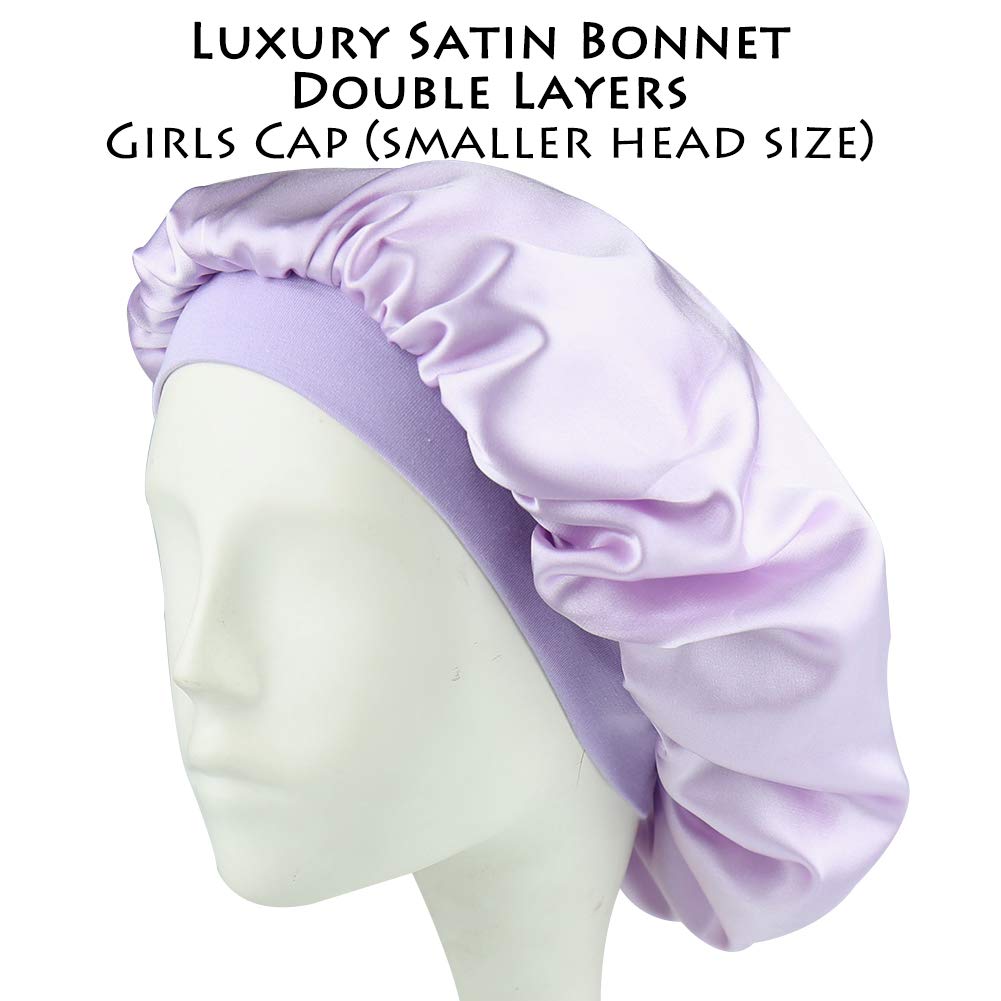 Girls Stylish Sleeping Cap Silky Double-Layered Satin Bonnet Beauty and Personal Care Alnorm