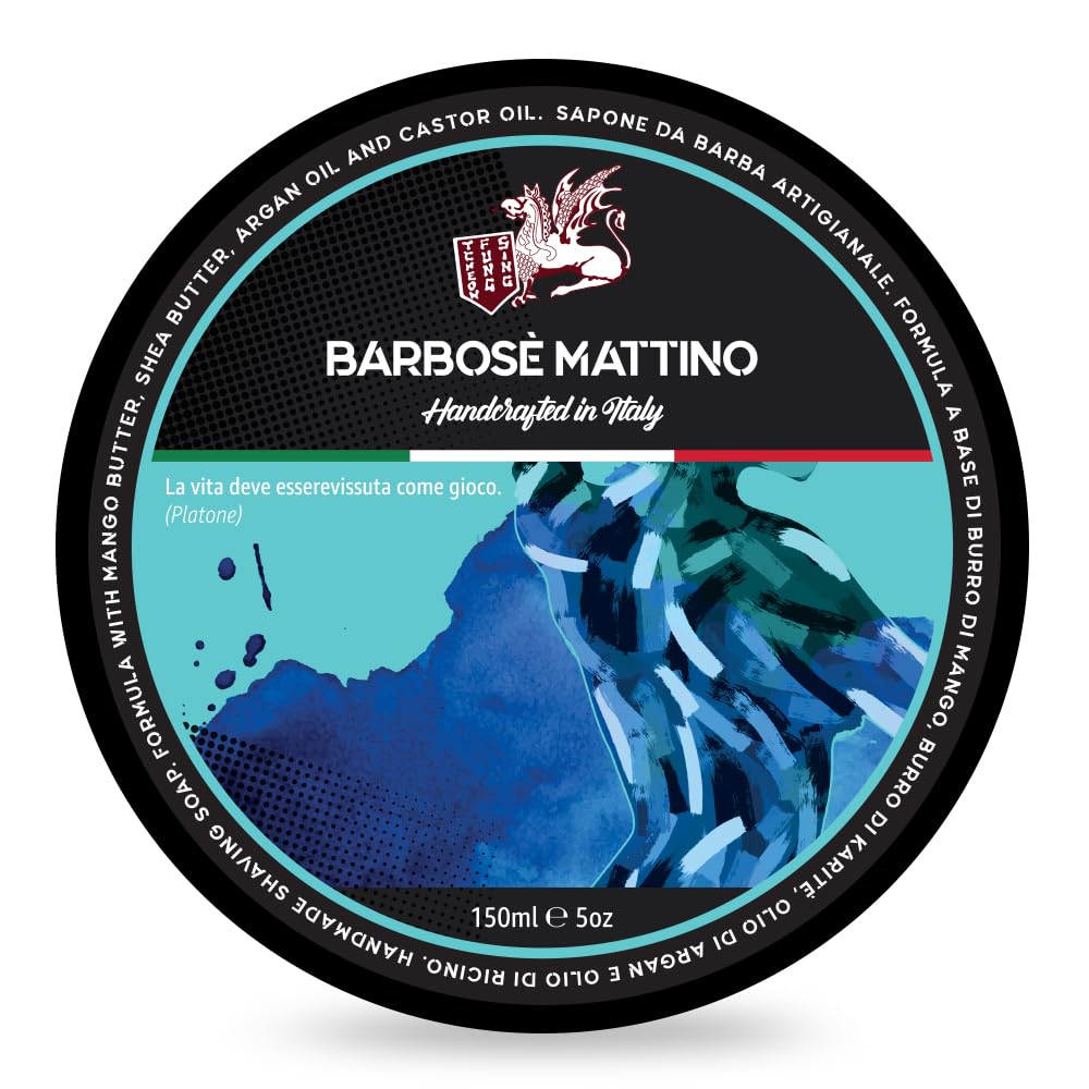 TFS Barbose Mattino Luxury Shaving Cream - Re-engineered Italian Formula with Mango Butter, Shea & Argan Oils, Fresh Ozonic-Woody Floral Scent - 150 Beauty and Personal Care TCHEON FUNG SING