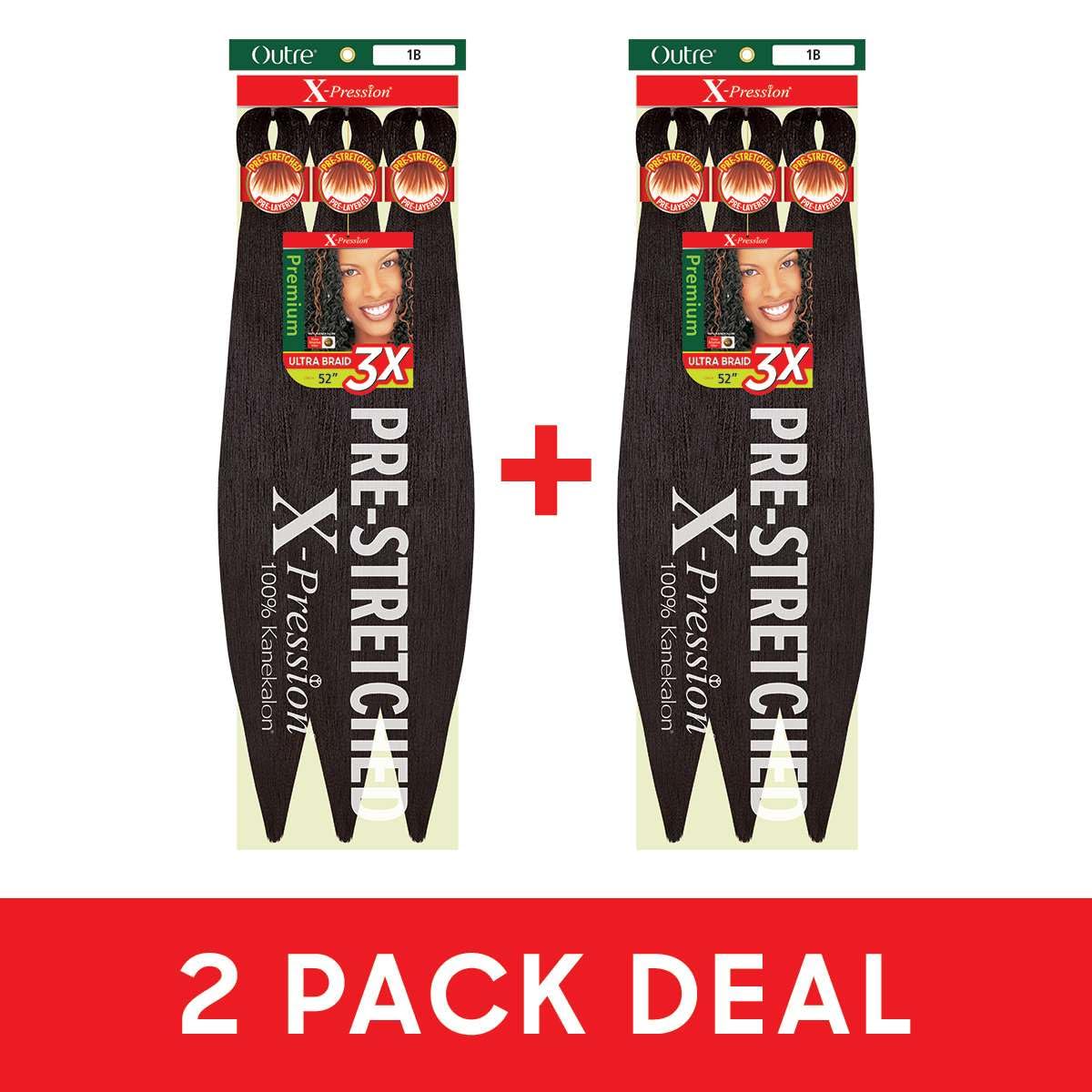 Outre X-Pression Braid - Pre Stretched Braid 52" 3X (2 Pack, LIGHT AUBURN 30)