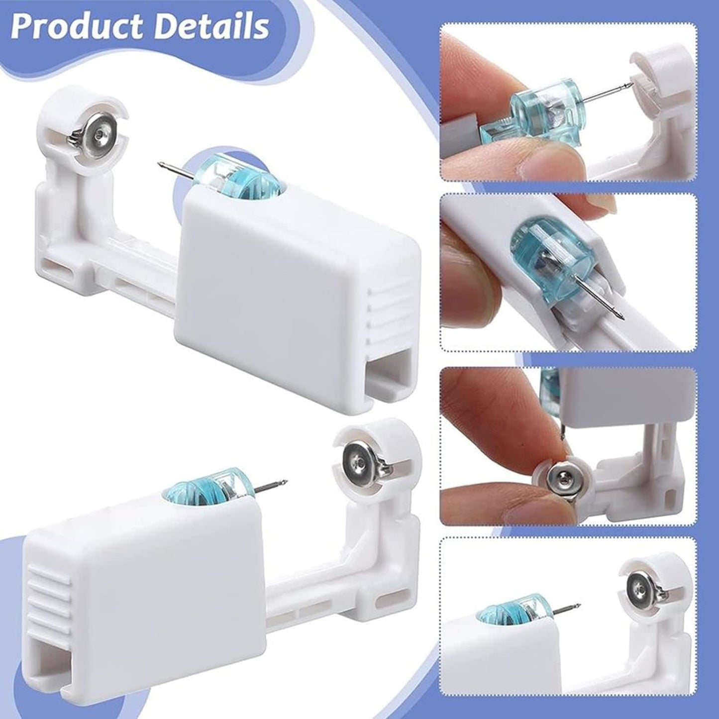 Nose Piercing Gun Kit - 6Pcs Self Nose Piercing Kit Unit Disposable Nose Piercing Gun Including 2Pcs Nose Piercing Gun with 2Pc Built-in Nose Studs Beauty and Personal Care Lyuxzad