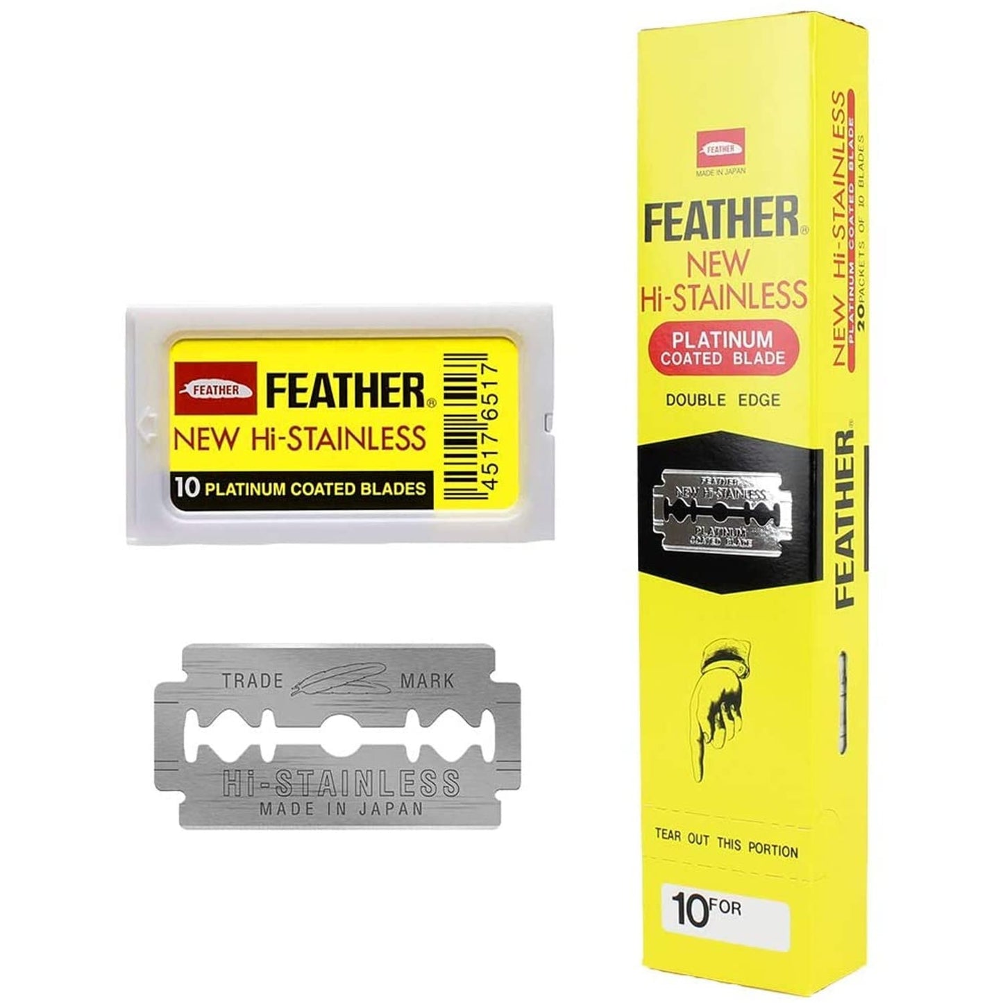 Feather Double Edge Safety Razor Blades 200 Count Beauty and Personal Care Feather