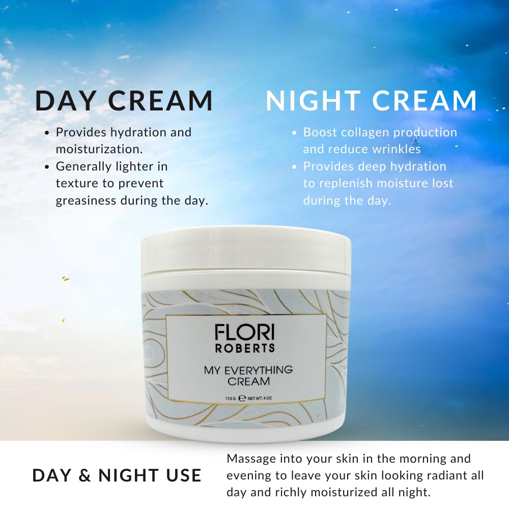 Flori Roberts My Everything Crème, Moisturizer for Face, Eyes and Throat, Anti-Wrinkle and Skin Firming, Facial Cream, 4oz Beauty & Personal Care Flori Roberts