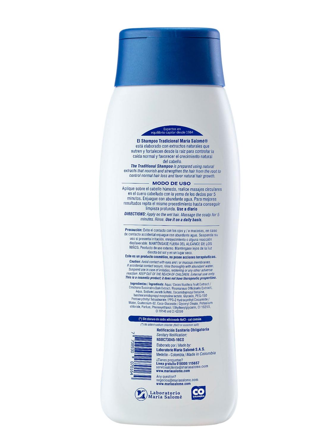 MARIA SALOME María Salomé Shampoo sin Sal. Salt Free Beauty & Personal Care Maria Salome