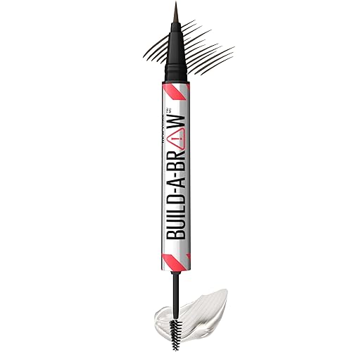 Maybelline Build-A-Brow 2-in-1 Brow Pen and Sealing Eyebrow Gel, Eyebrow Makeup for Real-Looking, Fuller Brows, Black Brown, 1 Count Beauty & Personal Care MAYBELLINE