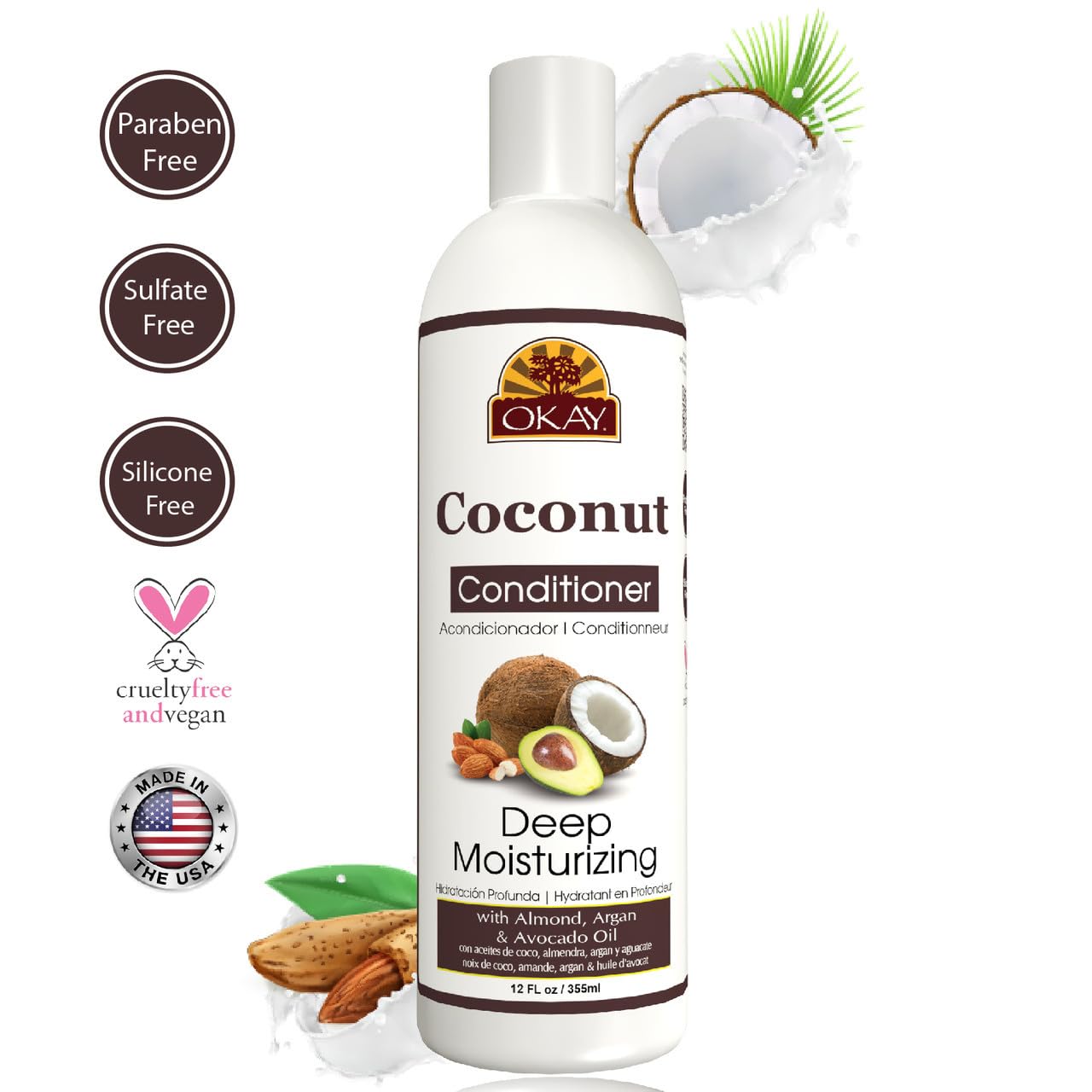 OKAY Coconut Deep Moisturizing Conditioner, 12 Fl Oz Beauty & Personal Care OKAY