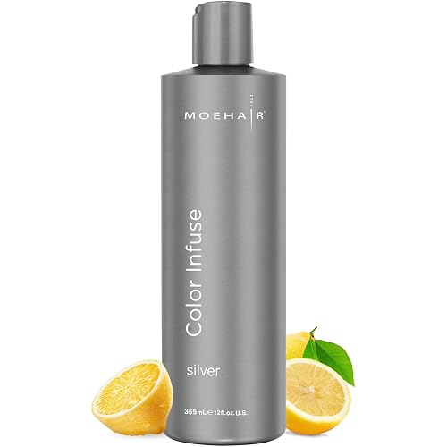 MOEHAIR Color Infuse Silver - 12 Fl. Oz | Purple Toner for Silver, Gray & White Hair | Neutralizes Unwanted Brassiness | Salon-Grade Hair Toner Beauty & Personal Care MOEHAIR