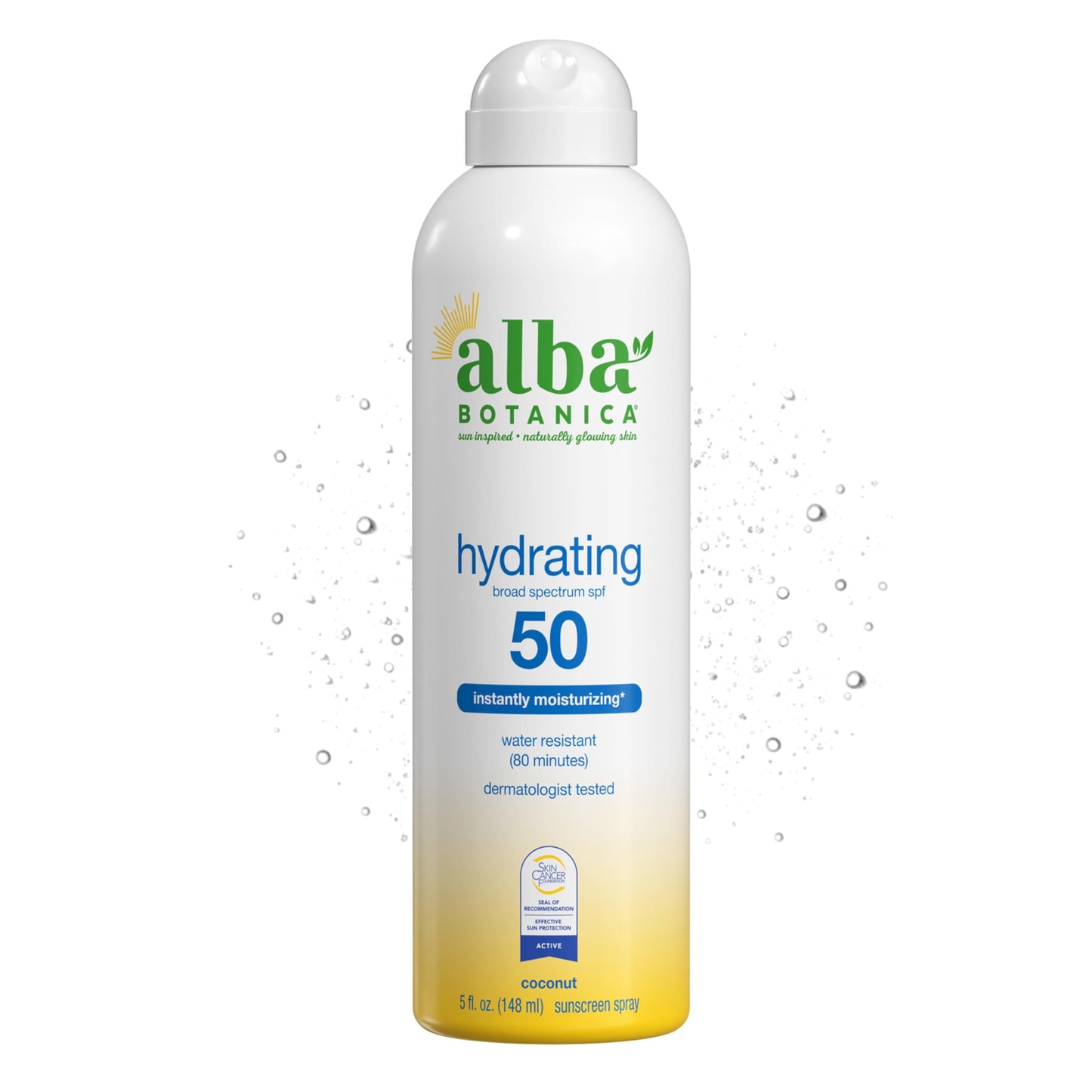 Alba Botanica Sunscreen Spray for Face and Body, Broad Spectrum SPF 50 Sunscreen, Hawaiian Coconut, Water Resistant and Biodegradable, 5 fl. oz. Beauty & Personal Care Alba Botanica