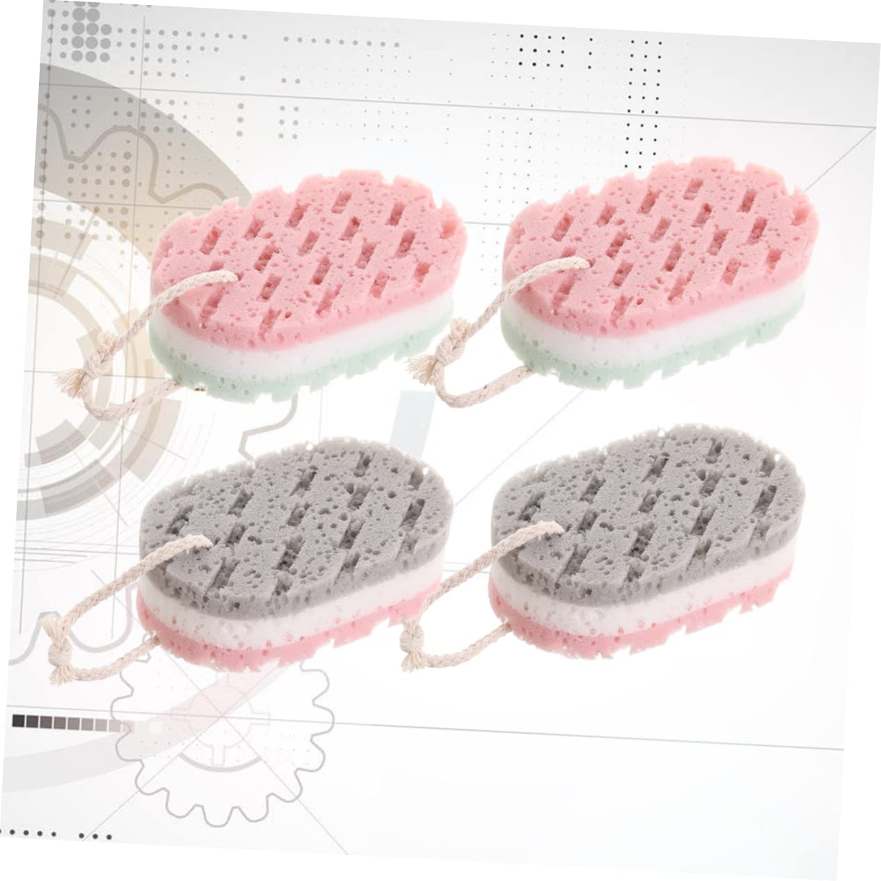 VICASKY 4pcs Sponges for Body Cleaning Exfoliating Sponge Towel Bath Wipe Body Scrubbing Tool Bathroom Accessories Random Color Beauty and Personal Care VICASKY