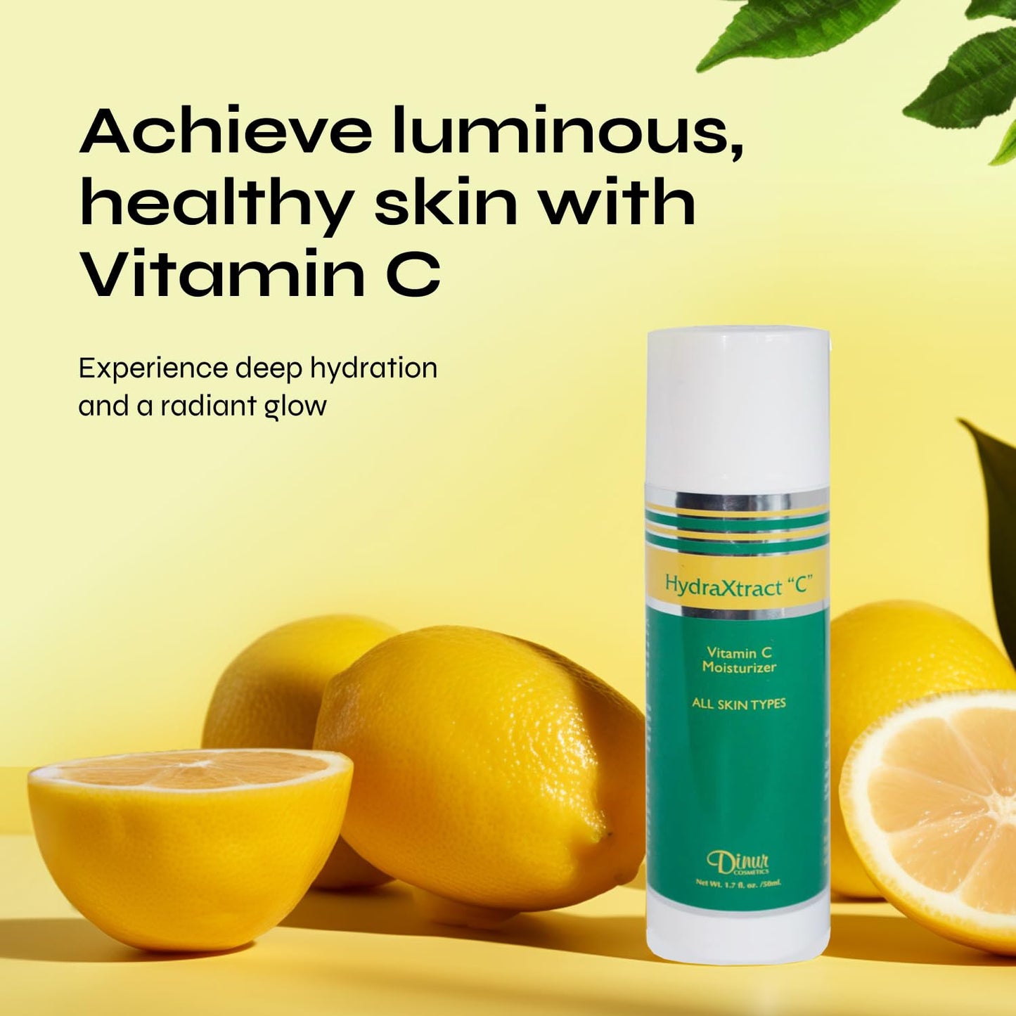Dinur Cosmetics HydraXtract Vitamin C Moisturizer Decreases Aging Pump Up the Skin Improves Skin Smoothness & Firmness 1.7 oz. 50 ml Beauty & Personal Care Dinur Cosmetics