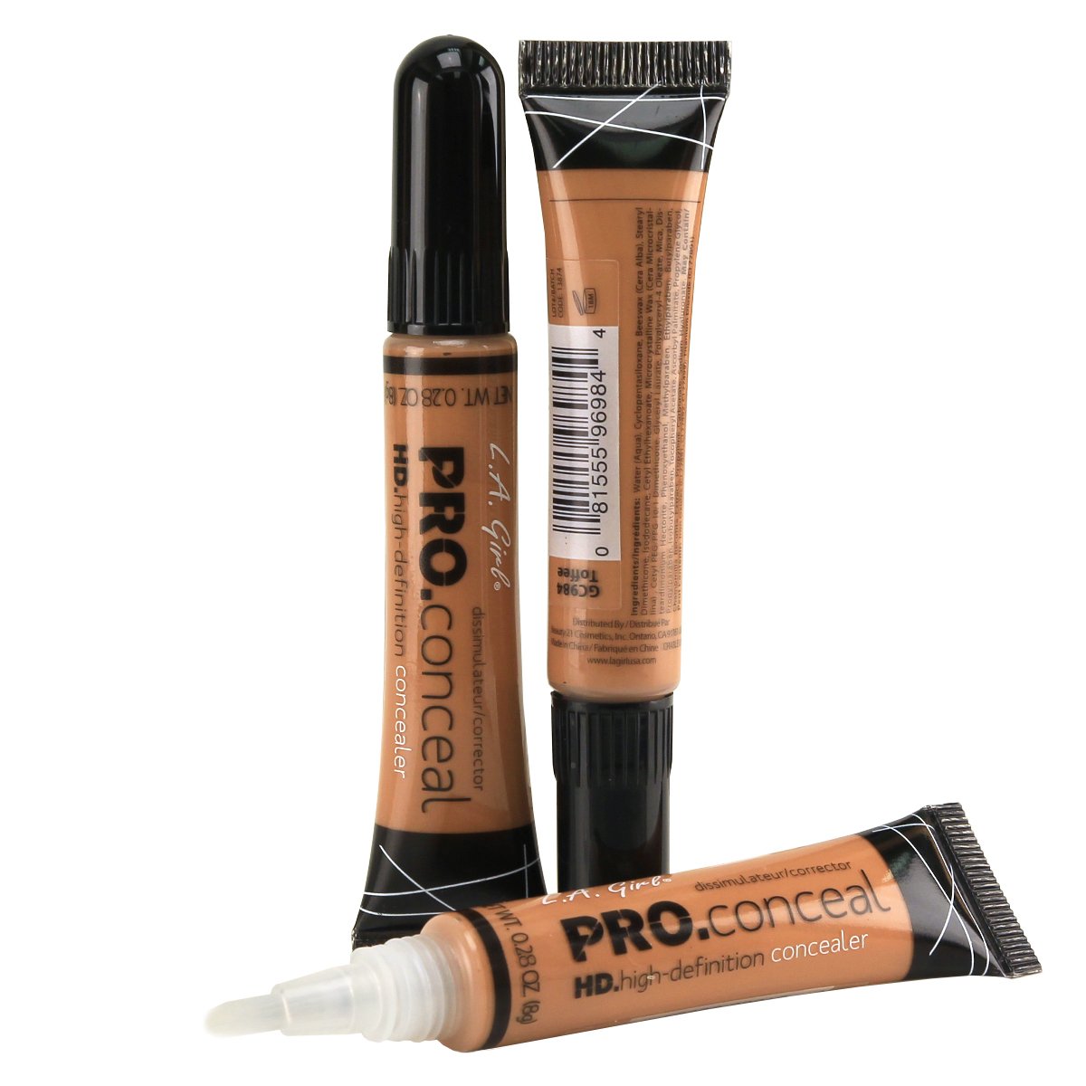 LA Girl HD Pro Conceal High Definition Concealer (Toffee) (pack of 3) Beauty & Personal Care L.A. Girl