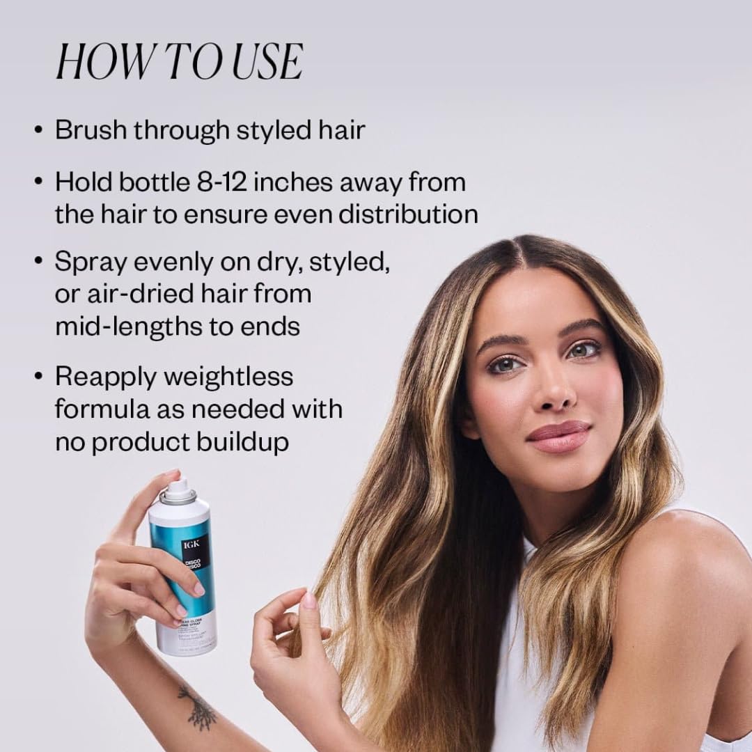 IGK Disco Disco Clear Gloss Shine Spray | Travel Size | Lightweight, High-Shine Finishing Hair Spray | Set of 2 (2.1 Fl Oz) Beauty & Personal Care IGK