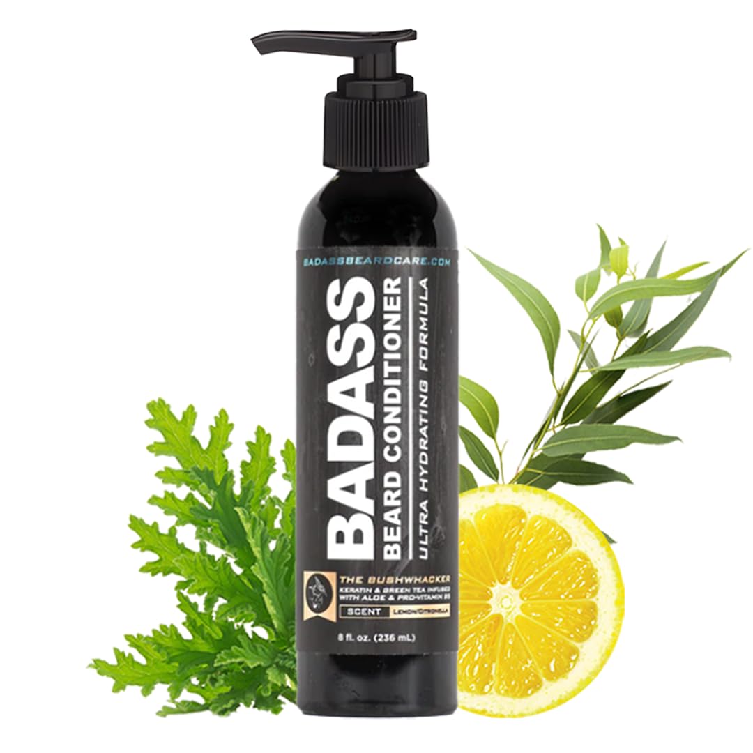 Badass Beard Care Beard Conditioner For Men - THE BUSHWHACKER, 8oz - Made of Natural Ingredients for A Healthy, Soft, & Itch Free Beard and Mustache Beauty and Personal Care Badass Beard Care