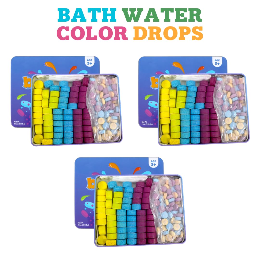 Kid Made Modern Bath Color Tablets for Kids - 450 Non Toxic Bath Drops for Toddlers Blue, Yellow, Pink, and Purple Bathtub Color Fizzies Tablets… Beauty & Personal Care Regal Games