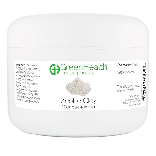 GreenHealth Zeolite Clay Powder 6 oz - 100% Pure & Natural | Detoxifying & Rejuvenating Face Mask, Deep Pore Cleanser & Body Detox Beauty & Personal Care GreenHealth