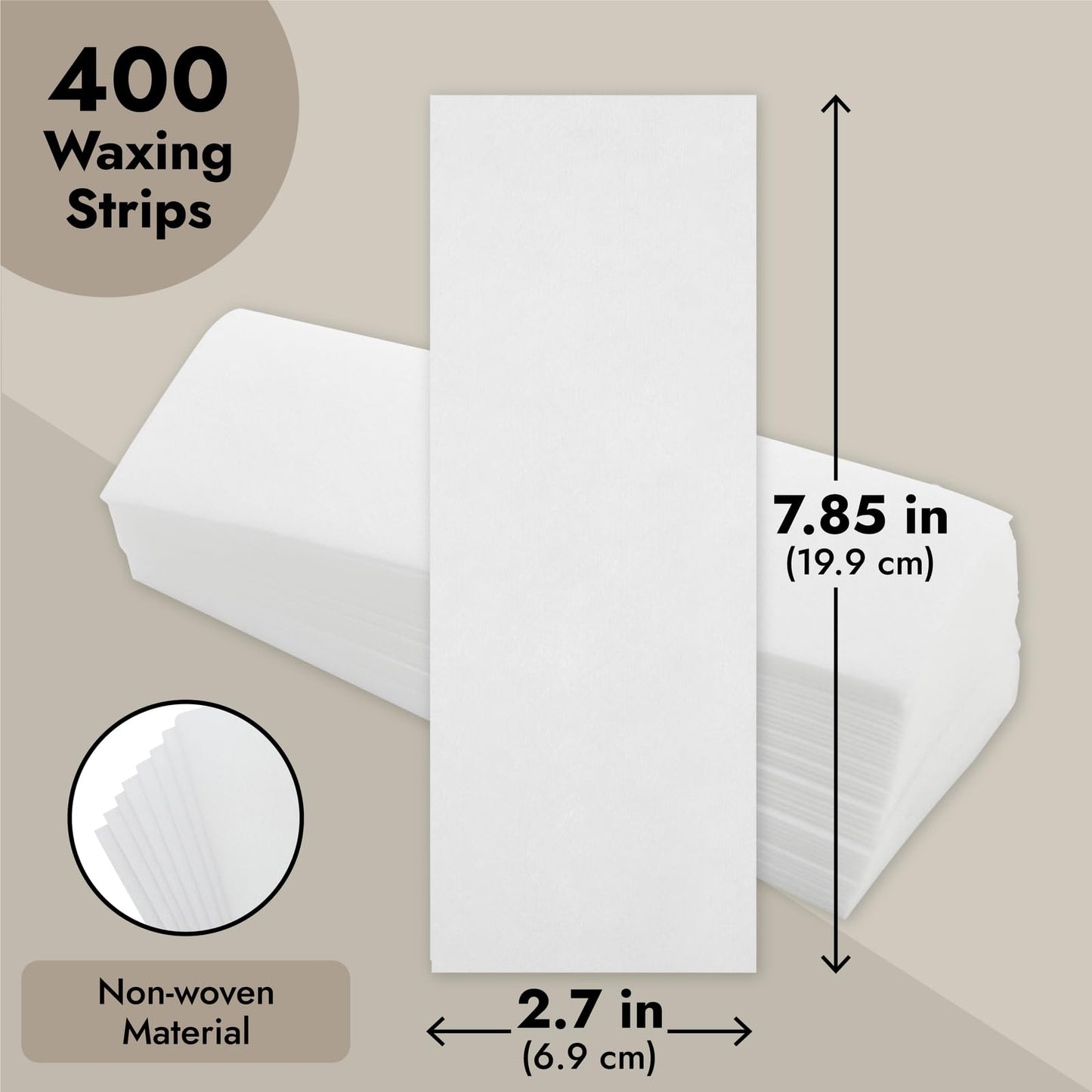 Juvale Wax Strips for Hair Removal - 7.85 x 2.7 In Pack of 400 Non-Woven Disposable Sheets - Customizable Face & Body Waxing Strips for Women Smooth Beauty & Personal Care Juvale