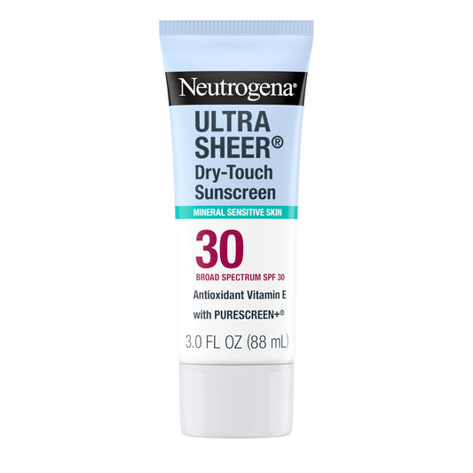Neutrogena Ultra Sheer Dry-Touch Mineral Sunscreen For Face & Body, SPF 30 Broad-Spectrum UVA/UVB Protection, Titanium Dioxide & Zinc Oxide Sunscreen Beauty & Personal Care Neutrogena