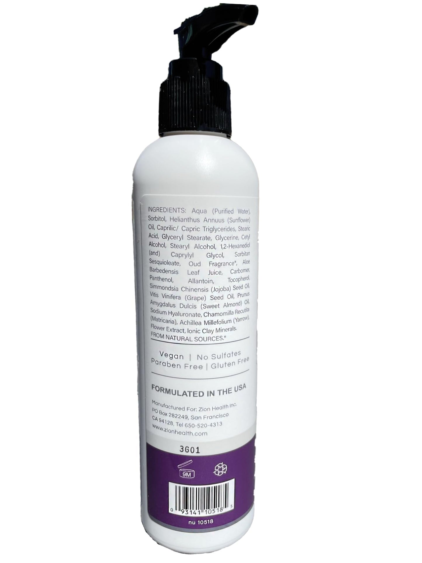 Zion Health Mineral Moisture Daily Lotion Oud 8 oz Liquid Beauty & Personal Care Zion Health