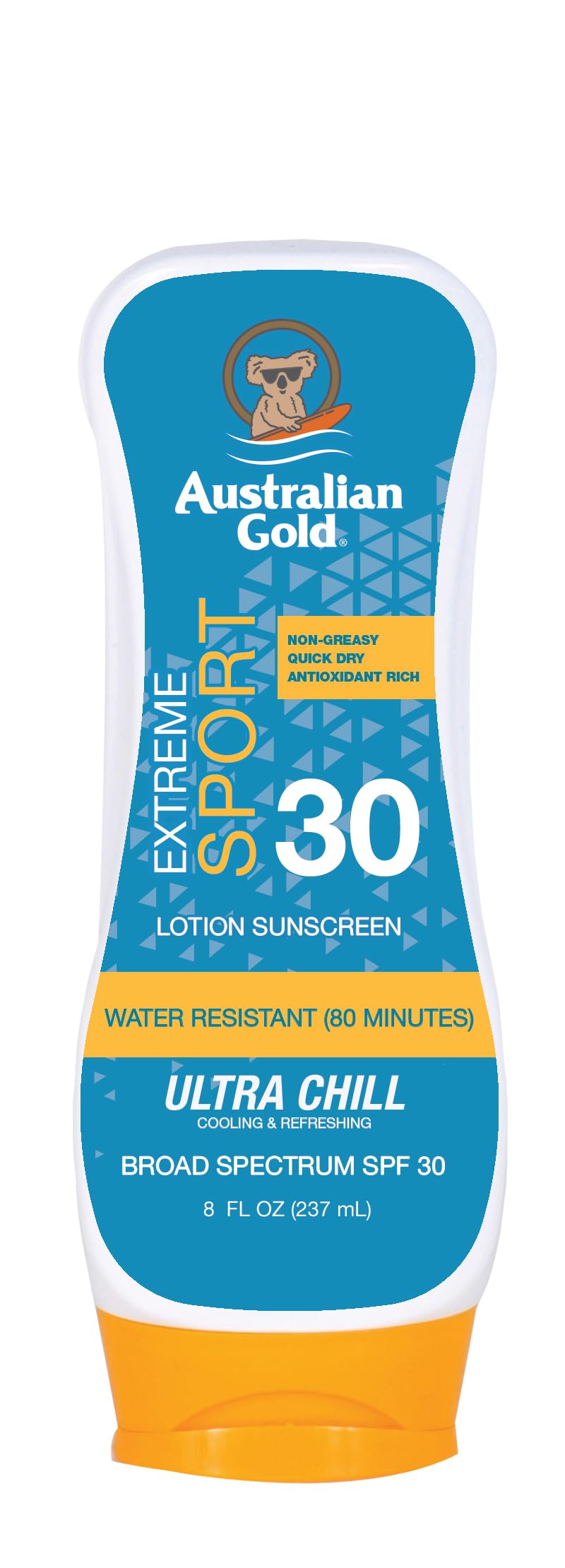 Australian Gold Extreme Sport Sunscreen Lotion SPF 30, 8 Ounce | Broad Spectrum | Sweat & Water Resistant | Non-Greasy | Oxybenzone Free | Cruelty Beauty & Personal Care Australian Gold