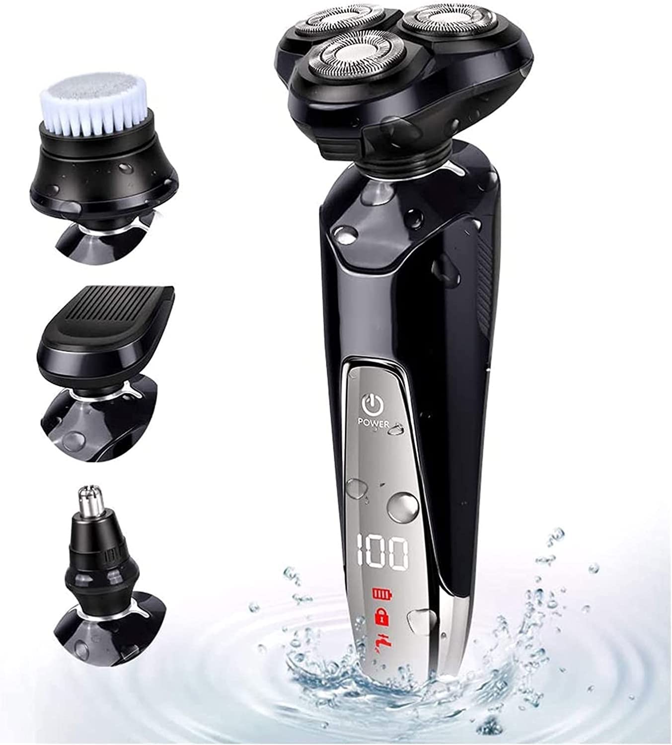 aiqiua Electric Shavers for Men Bald Head Shaver LED Mens Electric Shaving Razors Rechargeable Cordless Wet Dry Rotary More accurately Read and fit Beauty and Personal Care aiqiua