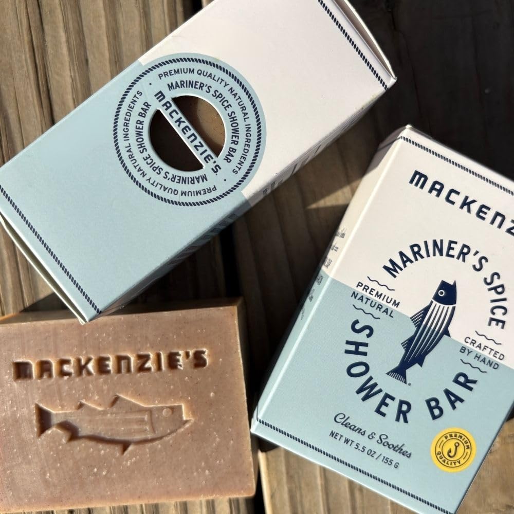MACKENZIE'S Mariner's Spice Shower Bar - Gifts for Fisherman - Gifts for Men - Gifts for Women - Natural Bar Soap - Cinnamon - Ginger - Clove - 5.5 oz Beauty & Personal Care MACKENZIE'S