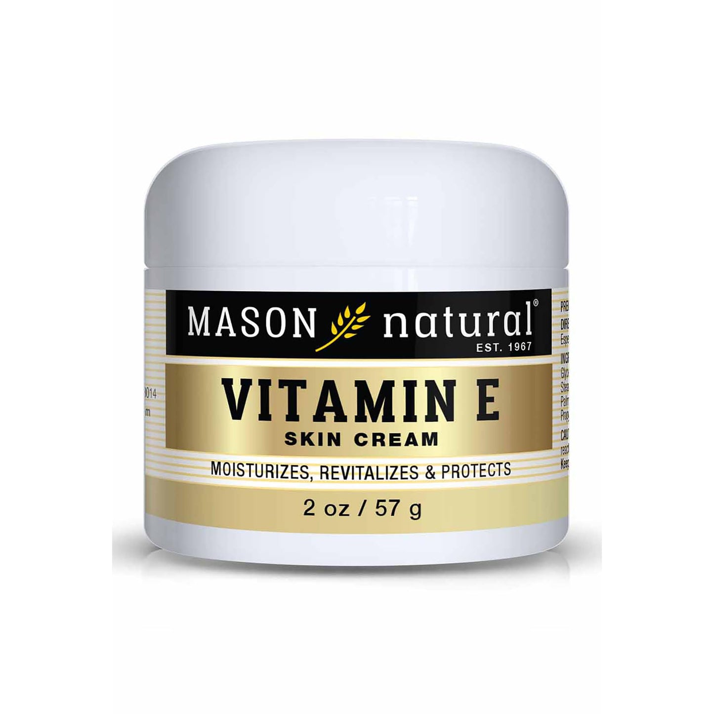 Mason Vitamins E 6000 IU Cream, 2 Ounce, for Protection from Minor Skin Conditions Such as Dry or Chapped Skin, Deep-Moisturizing Cream, Use as Beauty & Personal Care MASON NATURAL