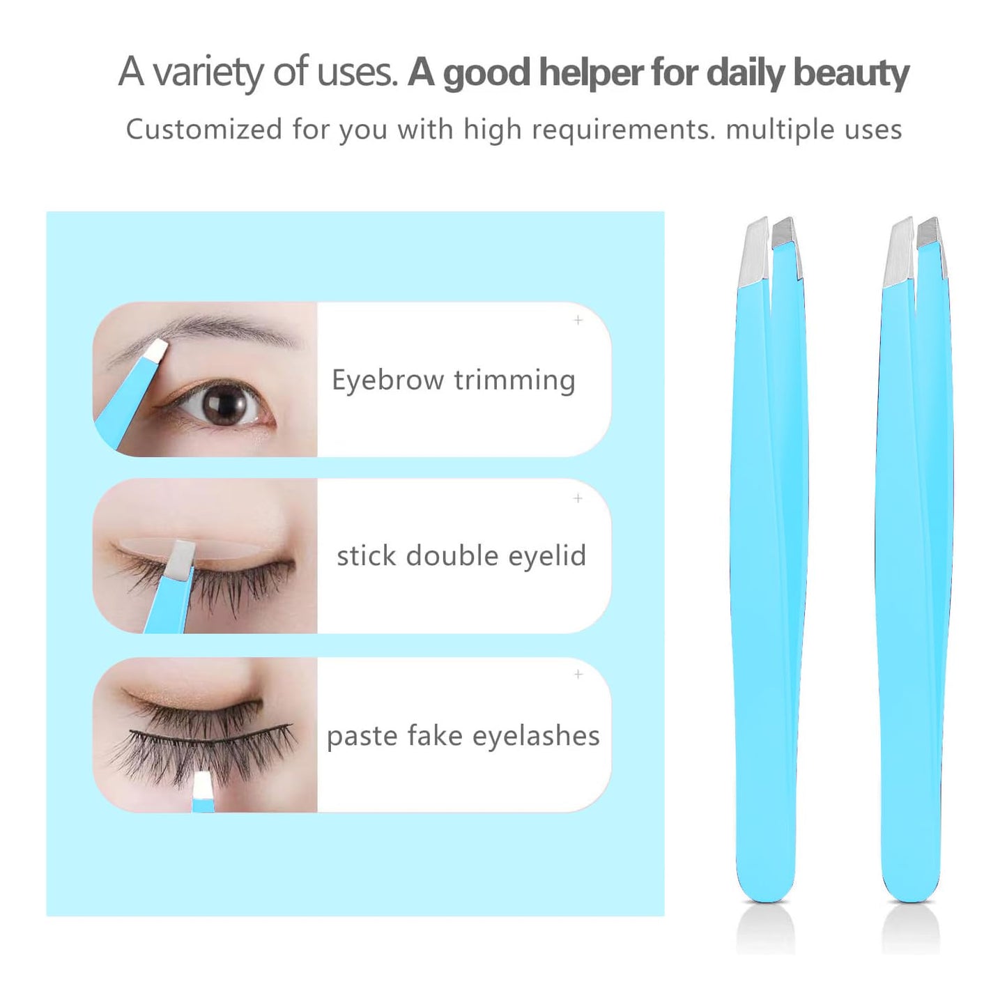 Derlaier Tweezers Set Professional High Precision Stainless Steel Eyebrow Remover Ingrown Hair & Splinter Removal Kit Facial Hair Grooming Tools Beauty and Personal Care Derlaier