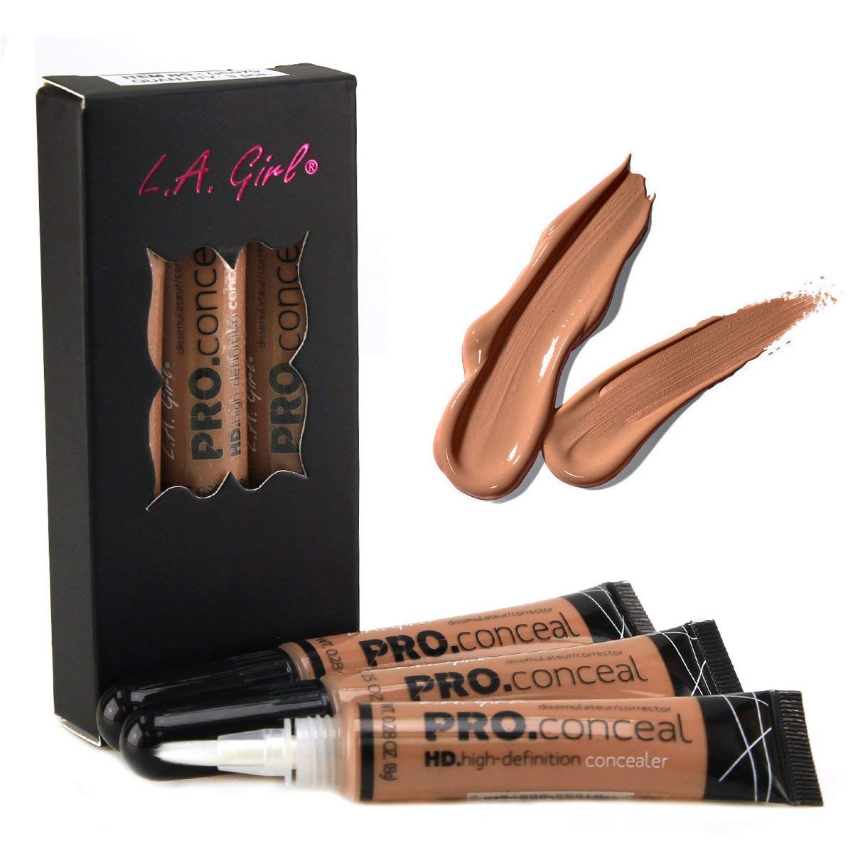 LA Girl HD Conceal High Definition Concealer (Chestnut)(pack of 3) Beauty & Personal Care L.A. Girl
