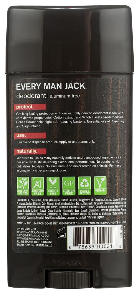 Every Man Jack Deodorant Aluminum Free, Cedarwood 3 oz (Pack of 4) Beauty and Personal Care Every Man Jack