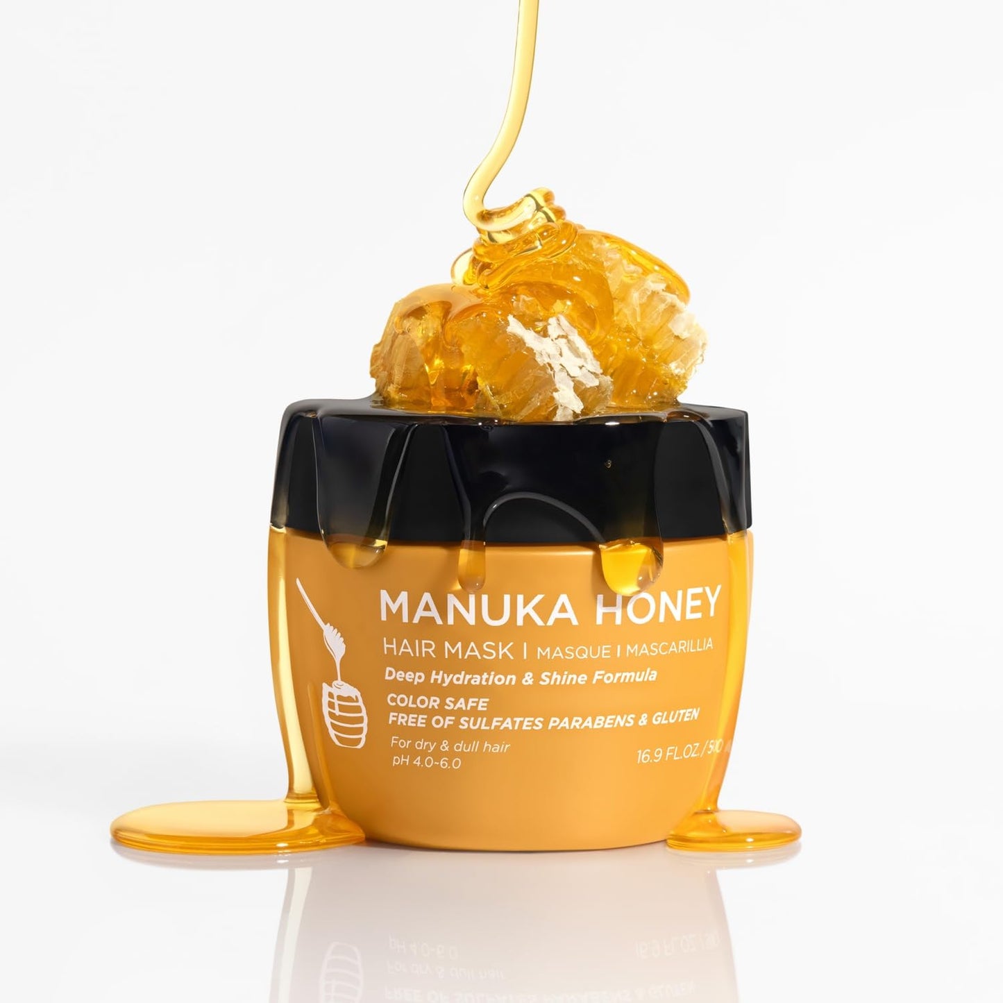Luseta Manuka Honey Hair Mask Hydrates and Moisturizes Damaged Hair, Restores Shine to Dry, Dull Hair, Frizz Control and Sulfate Free 16.9oz Beauty & Personal Care L LUSETA