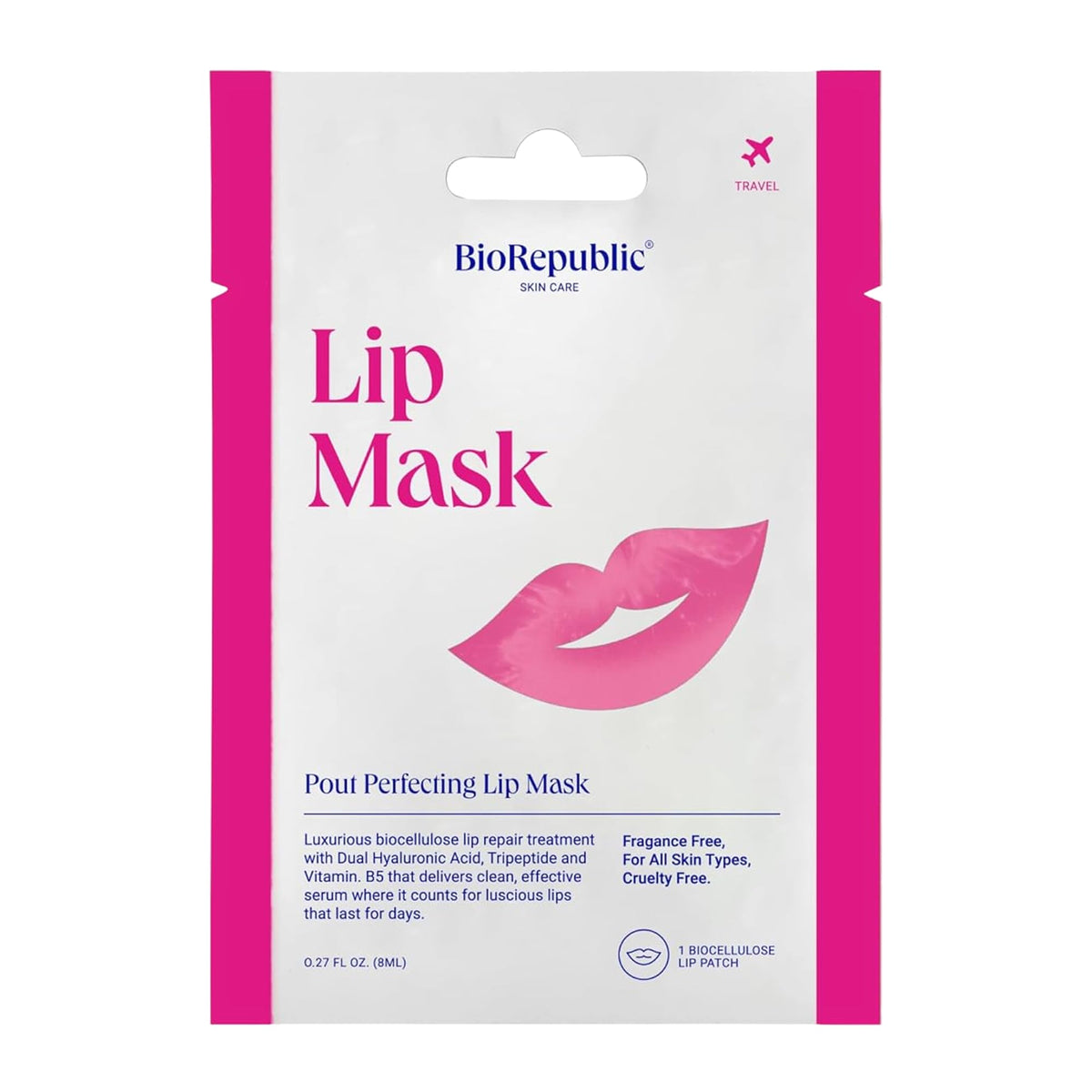 BioRepublic Lip Mask Gift Box - Pucker Up Hydrating & Plumping Lip Treatment for Dry, Chapped Lips - Collagen + Hyaluronic Acid Overnight Lip Sheet