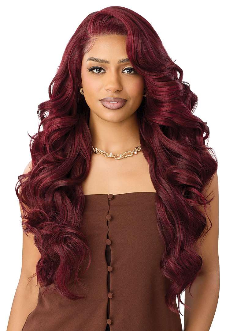 Outre Lace Front Wig - Perfect Hair Line 13X6 Lace Frontal NUEBLEND - Human Hair Blend - Body Wave 28" (NATURAL BLACK)