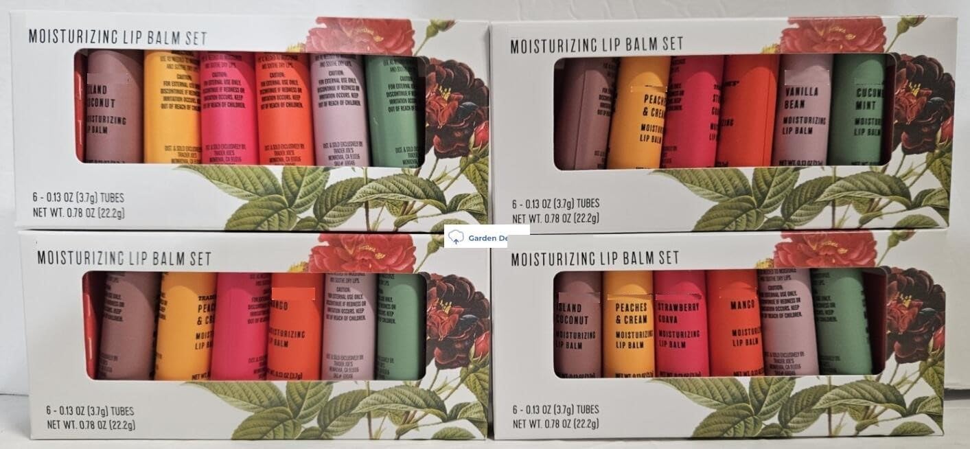 Trader Joe's Moisturizing Lip Balm 6 Tubes Set 0.78oz 22.2g (Four Boxes) Beauty and Personal Care Trader Joe's