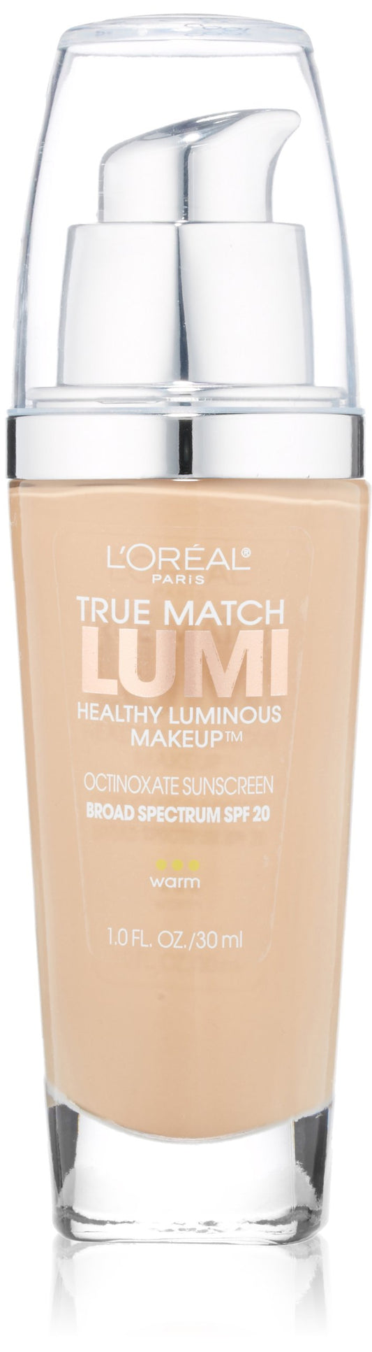 L'Oréal Paris True Match Lumi Healthy Luminous Makeup, W3 Nude Beige, 1 fl. oz.