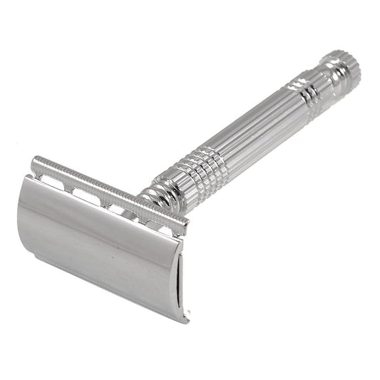 Ruilogod Silver Tone Alloy Handle Double Edge Blade Razor Shaver (id: a1e 4e5 990 a66 383 Beauty and Personal Care Ruilogod