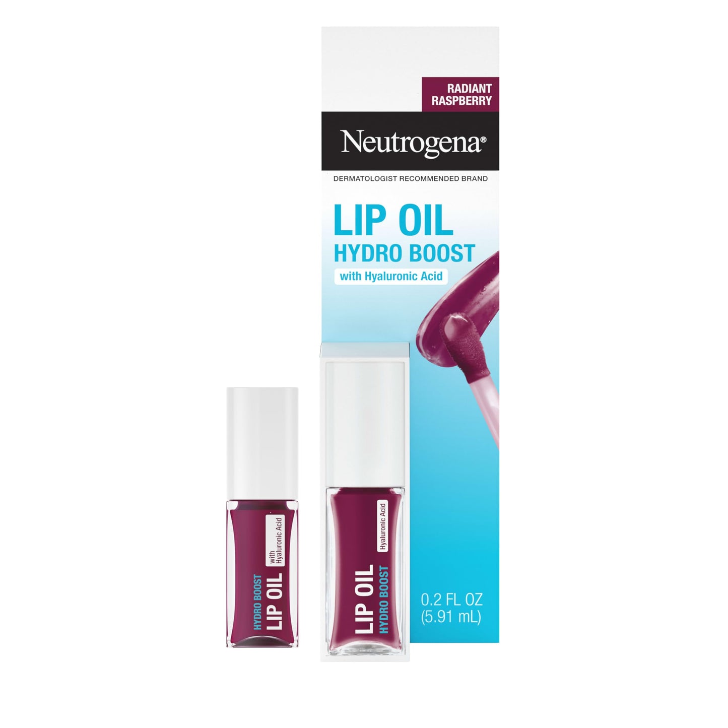 Neutrogena Hydro Boost Tinted Lip Oil with Hyaluronic Acid, Hydrating and Nourishing Lip Oil for Fuller Looking Lips, Radiant Raspberry, .2 fl. Oz Beauty & Personal Care Neutrogena
