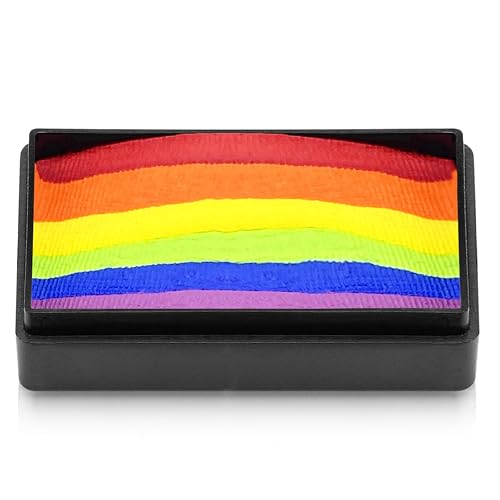 Kraze FX Dome Stroke - Deep Rainbow (25 gm), Professional 1-Stroke Split Cake, Hypoallergenic, Non-Toxic, Water Activated Face & Body Painting Makeup Beauty & Personal Care Kraze FX