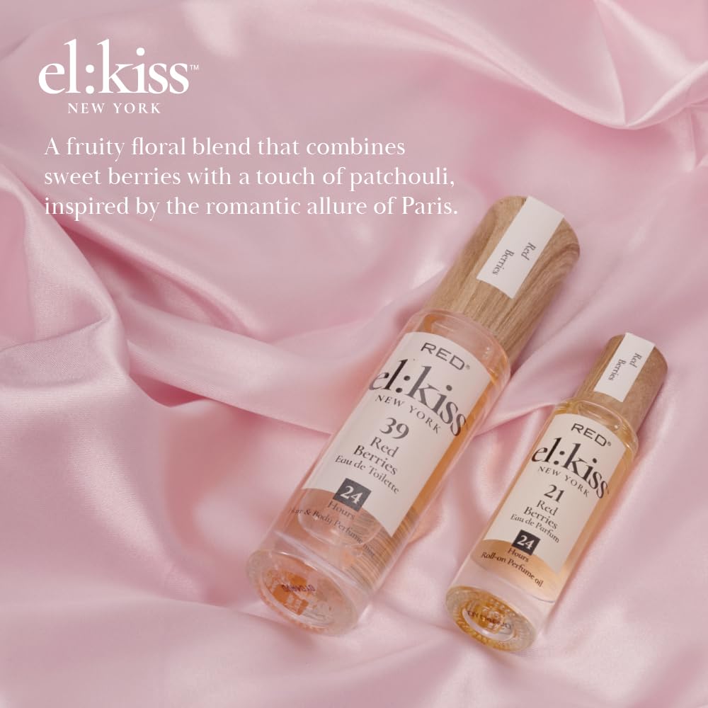 EL:KISS Roll On Perfume, Red Berries Inspired by YSt L's Mon Paris, Eau de Parfum 12mL (.40 Fl Oz), Hydrating & Long-Lasting, Alcohol-Free & Mineral Beauty & Personal Care EL:KISS