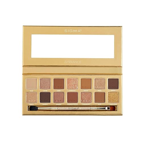 Sigma Beauty Ambiance Eyeshadow Palette | Luminous, Neutral and Gold Shades | Summer Vibes, Mirror Included Beauty & Personal Care Sigma Beauty
