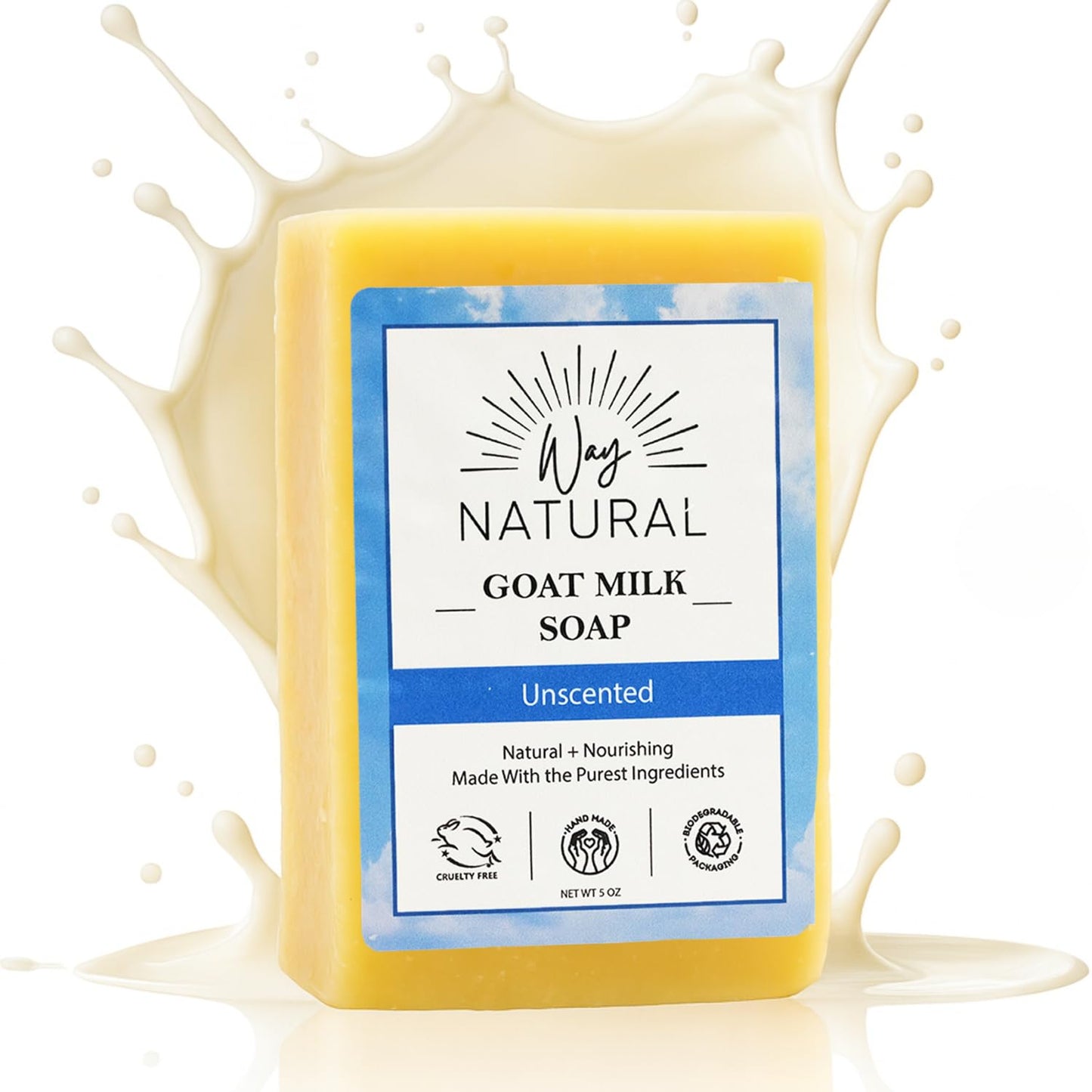 Way Natural Goat Milk Soap Bar, Fragrance-Free (1 Large 5oz) Beauty & Personal Care Way Natural