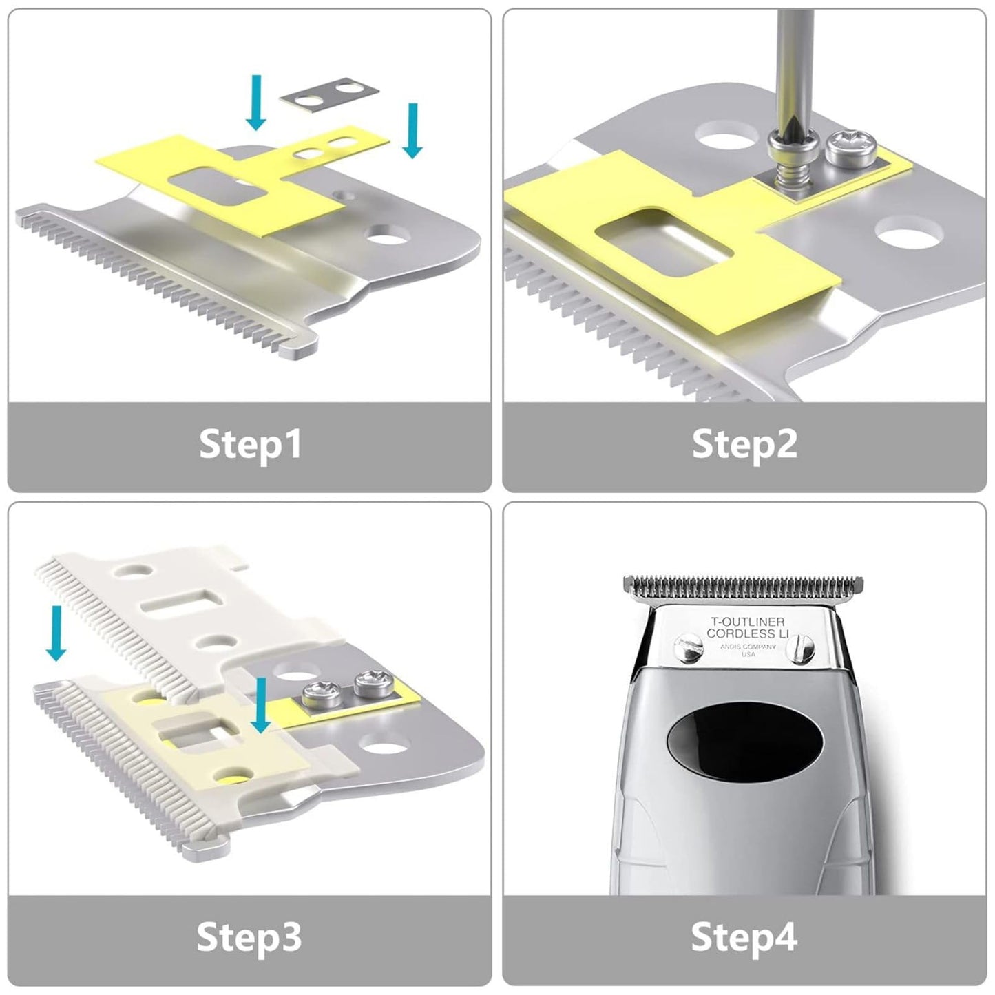 Replacement Clipper Blades, 2 Hole Clipper Blade Replacement Blades for Andis T Outliner Clipper Accessories 04521, 04710 Clippers New Beauty and Personal Care MLKOSS