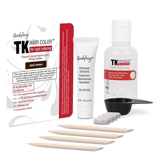 Godefroy Hair Color TK 4 Application and 1 oz Coloring Stain Remover Combo, Complete Coverage of Gray Hair Roots, Salon Quality Results - Dark Brown Beauty & Personal Care Godefroy