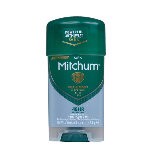 Mitchum Clear Gel Anti-Perspirant & Deodorant, Unscented for Men, 2.25 Oz Beauty and Personal Care Mitchum