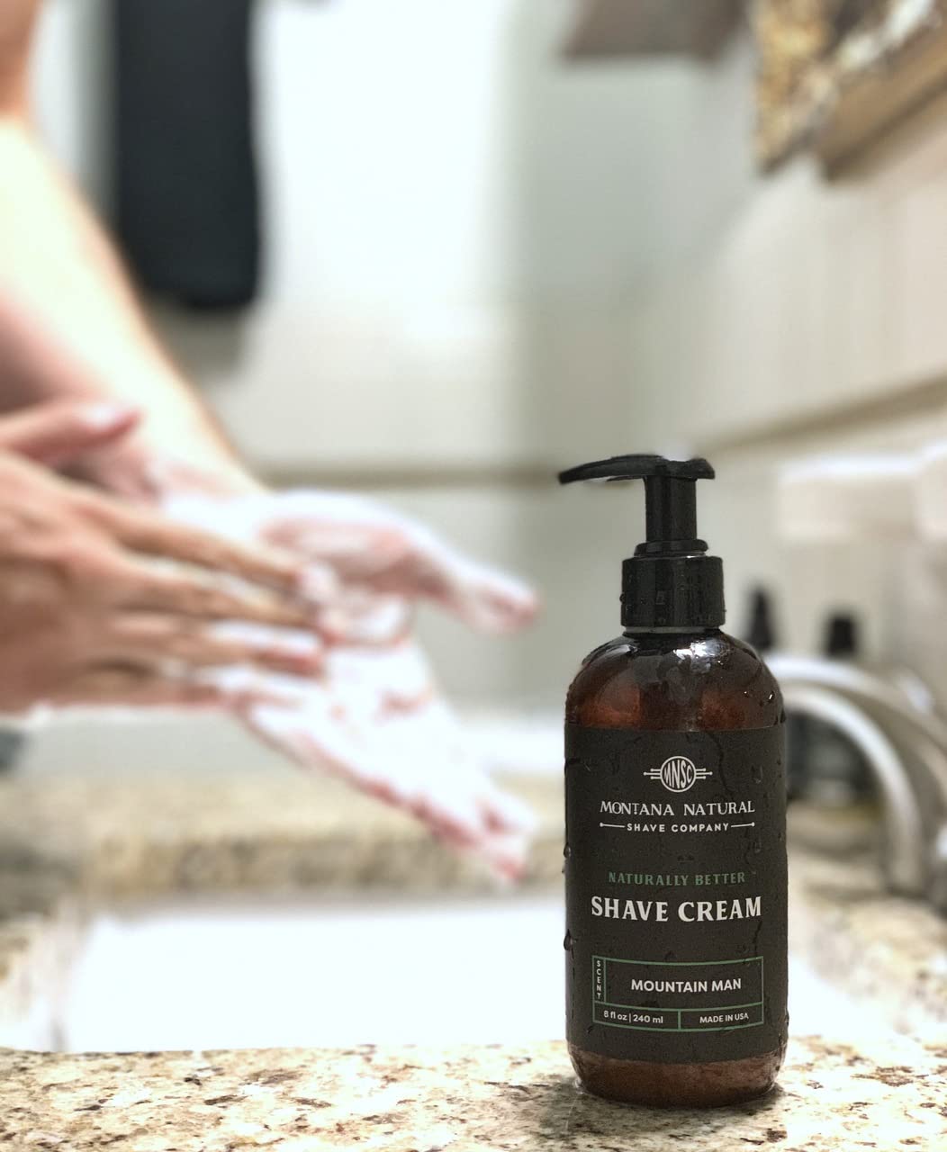 MNSC Unscented Naturally Better Pump Shave Cream - Smooth, Hypoallergenic, All-Natural, & Handcrafted in USA Beauty & Personal Care Montana Natural Shave Company