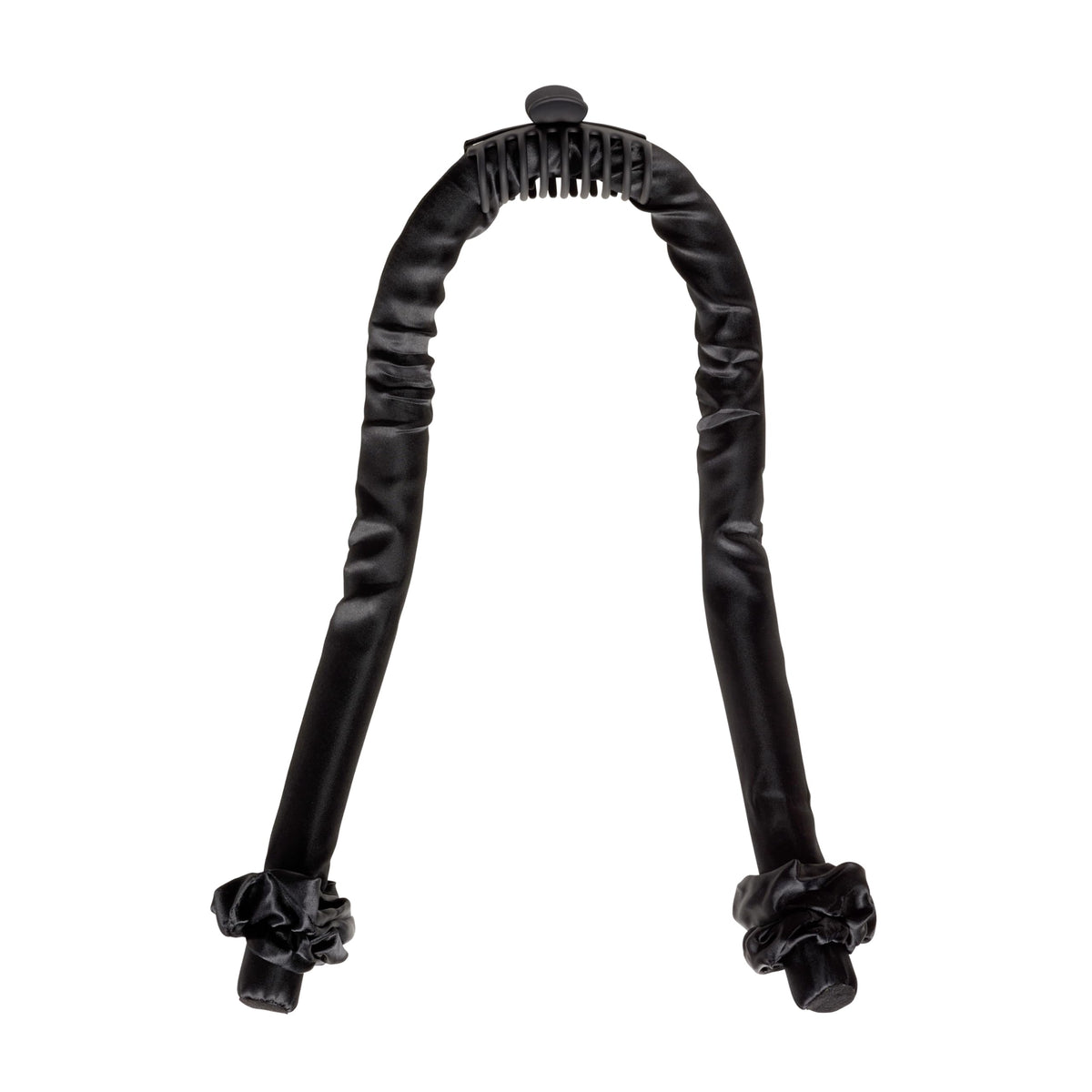 Goody Heatless Curls, Black - 2 Satin Scrunchies & 1 Large Claw Clip To Hold Satin Roller Rod in Place, Overnight Heat-Free Hair Styling, All Hair