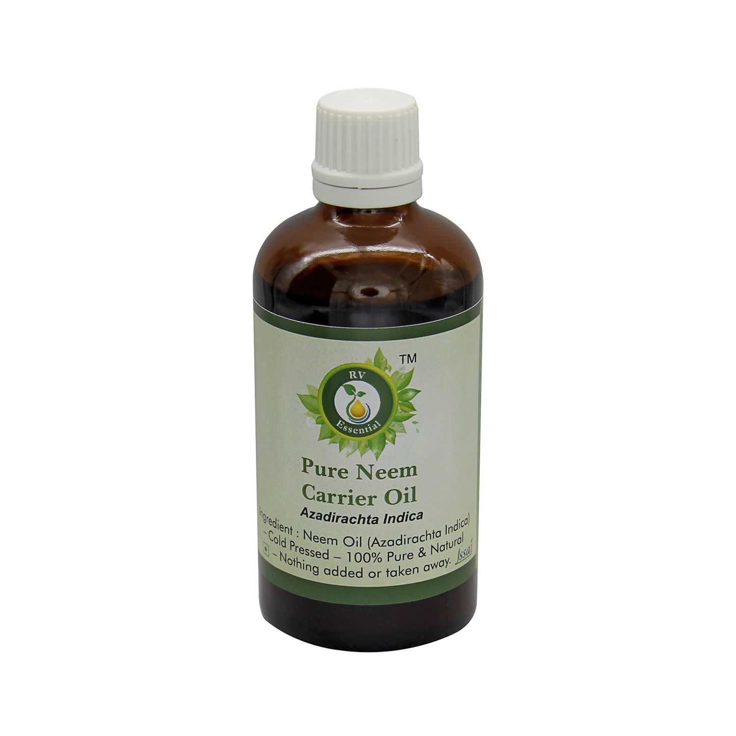 R V Essential Pure Neem Carrier Oil 30ml (1.01oz)- Azadirachta Indica (100% Pure and Natural Cold Pressed) Beauty and Personal Care R V Essential