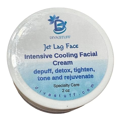 Diva Stuff Jet Lag Face Intensive Cooling Cream Clay Facial Mask, Depuff, Detox, Tighten, Tone and Rejuvenate, 2 oz Beauty & Personal Care Diva Stuff