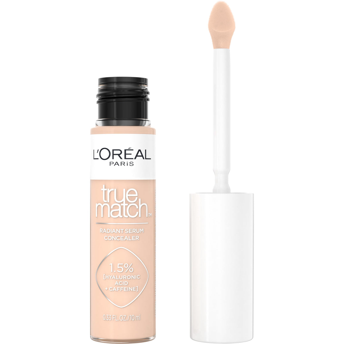 L'Oreal Paris True Match Radiant Serum Concealer, Brightening Under Eye Concealer Make Up with 1.5% Hyaluronic Acid and Caffeine, N3, 0.33 Oz