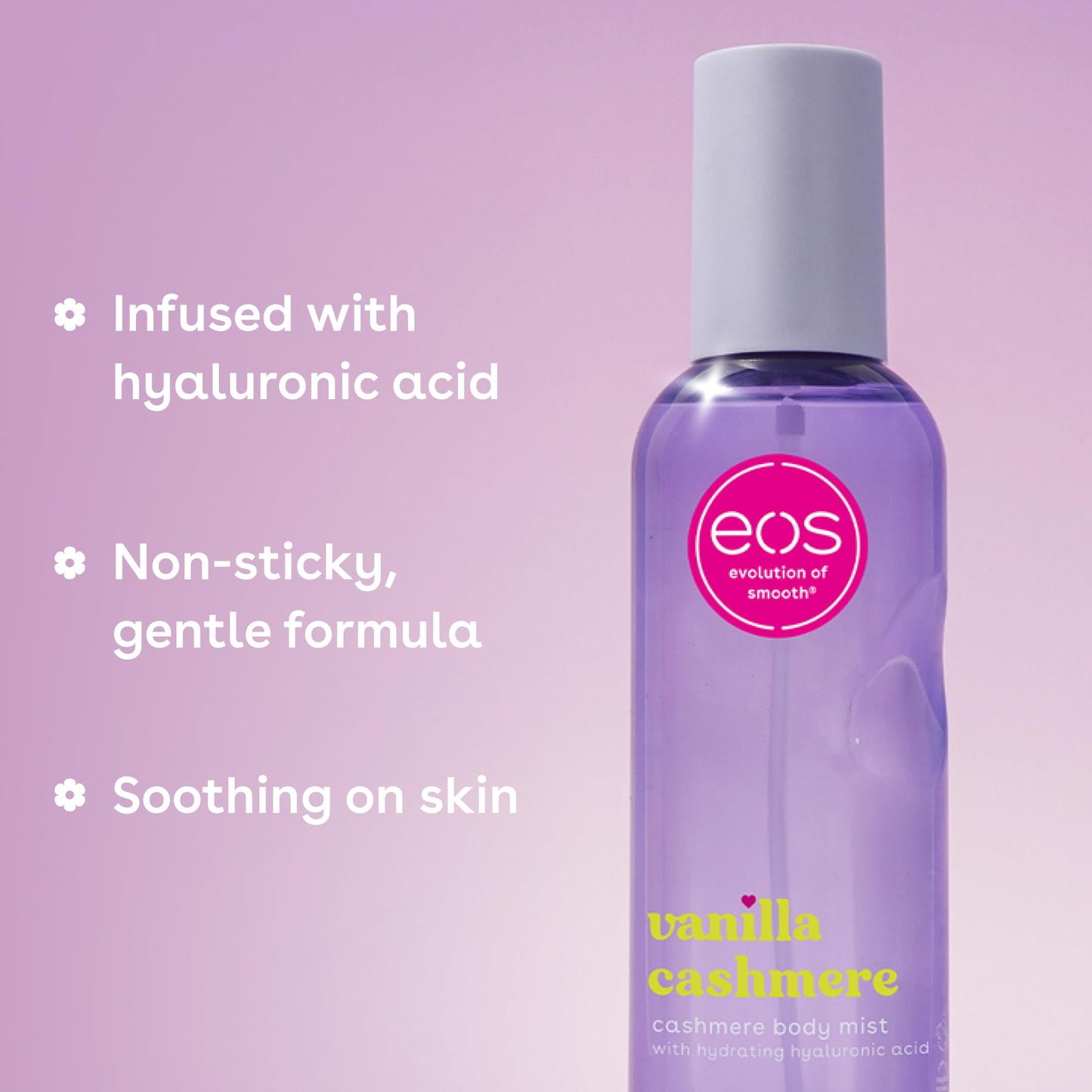 eos Cashmere Body Mist, Vanilla Cashmere, Soft Musk, Cozy Caramel, Hair Mist, Body Spray for Women Moisturizing, Hyaluronic Acid, Vanilla Body Spray Beauty & Personal Care eos